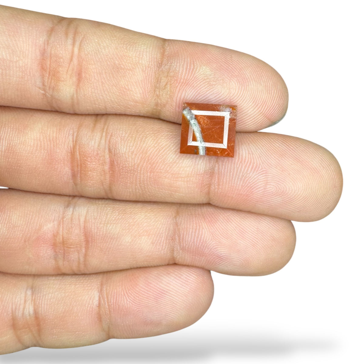 Red Jasper Stone Princess Cut 4.46 Carats 10.3 X 10.8 mm