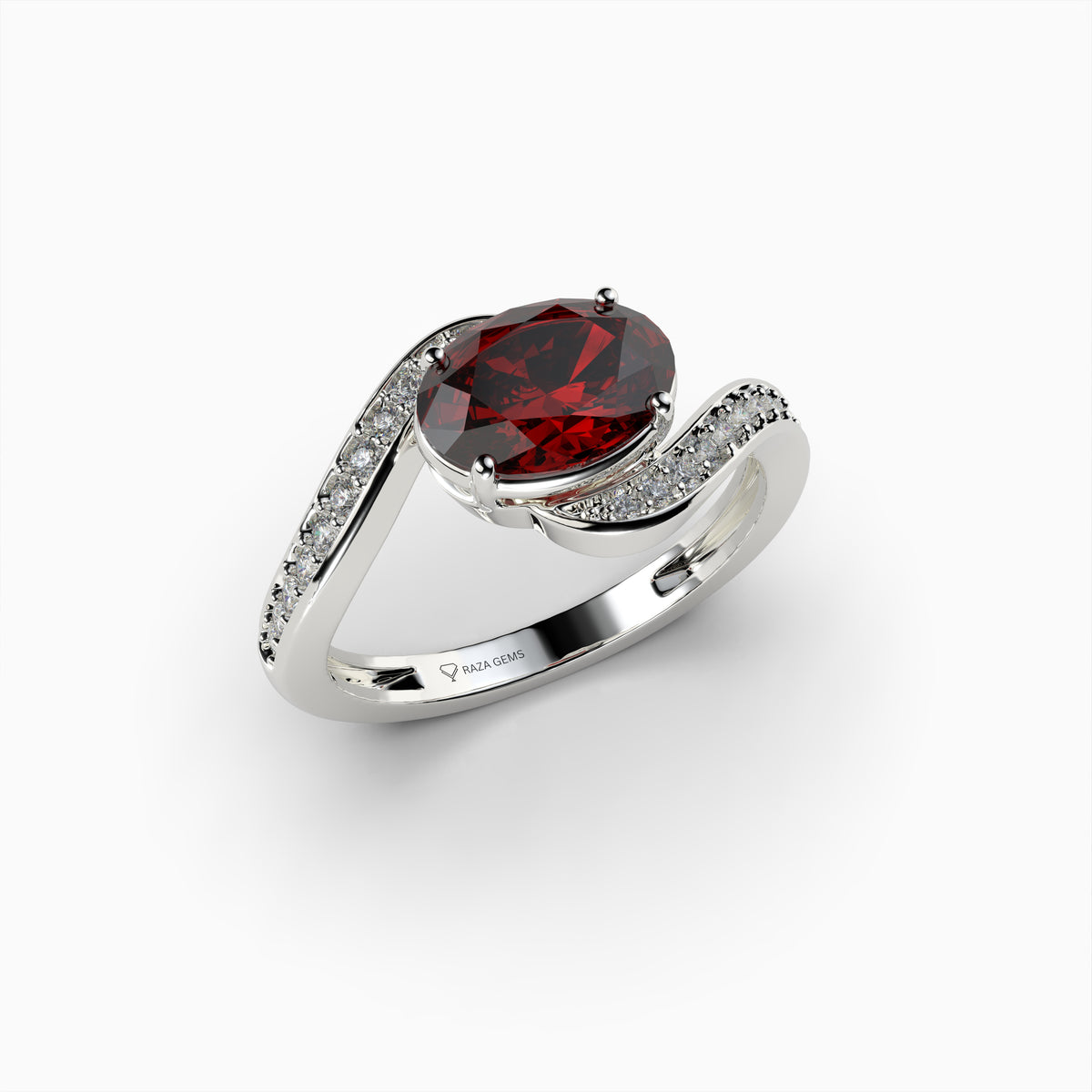 Red Spinel Ring in Natural Stone - Ayla