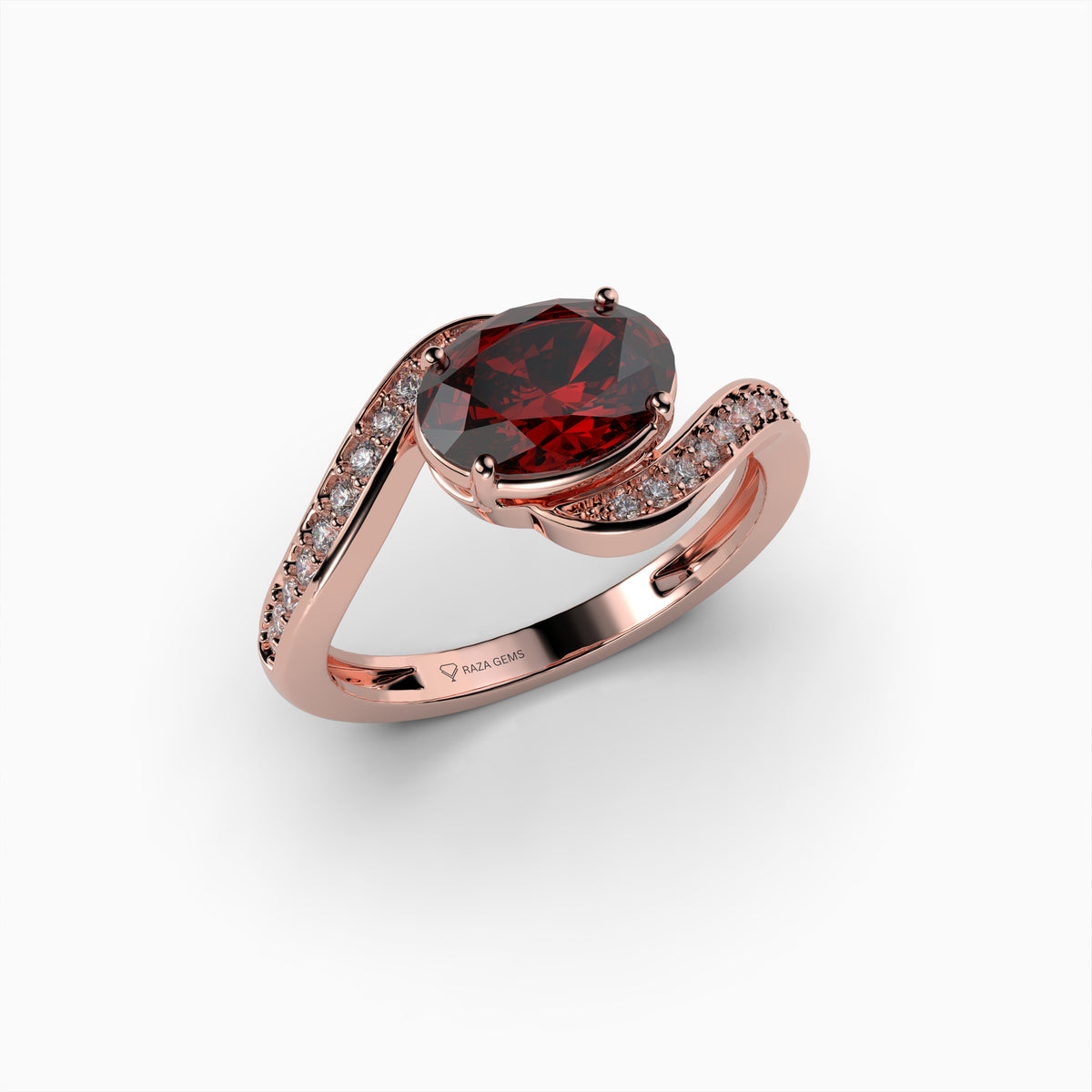 Red Spinel Ring in Natural Stone - Ayla