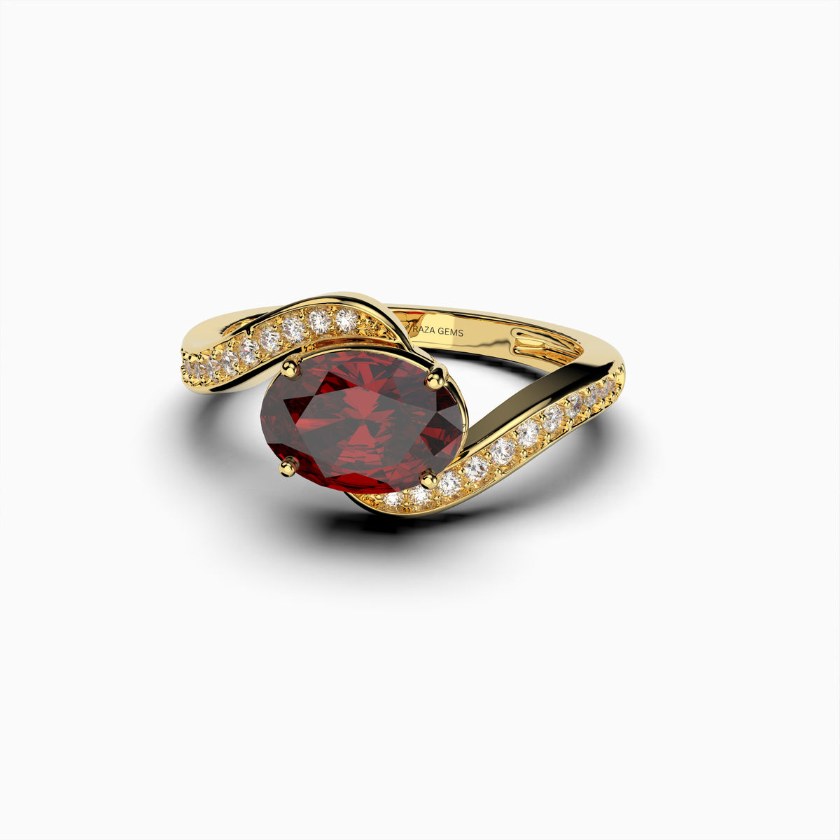 Red Spinel Ring in Natural Stone - Ayla