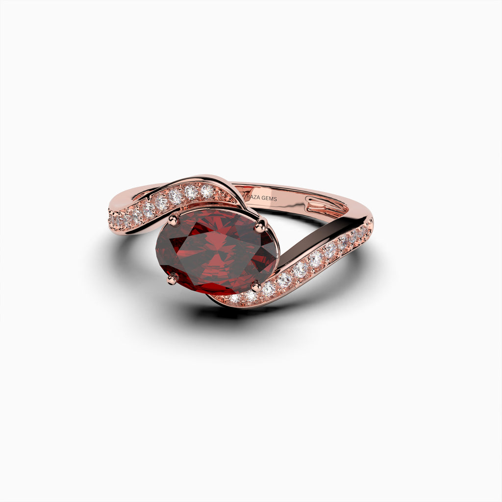 Red Spinel Ring in Natural Stone - Ayla