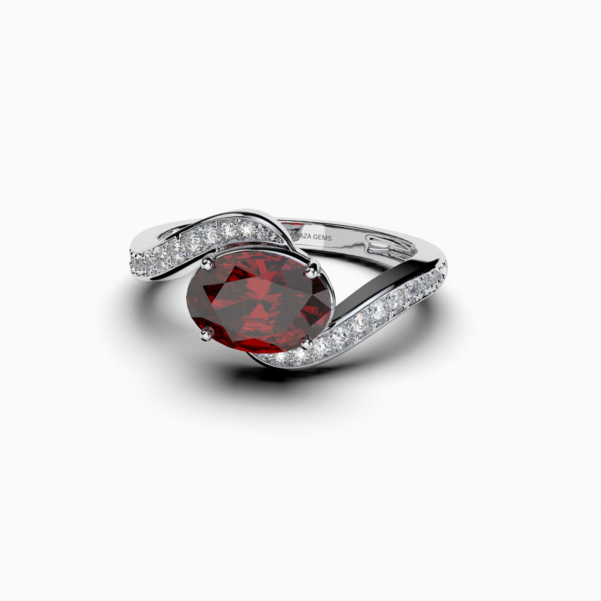 Red Spinel Ring in Natural Stone - Ayla