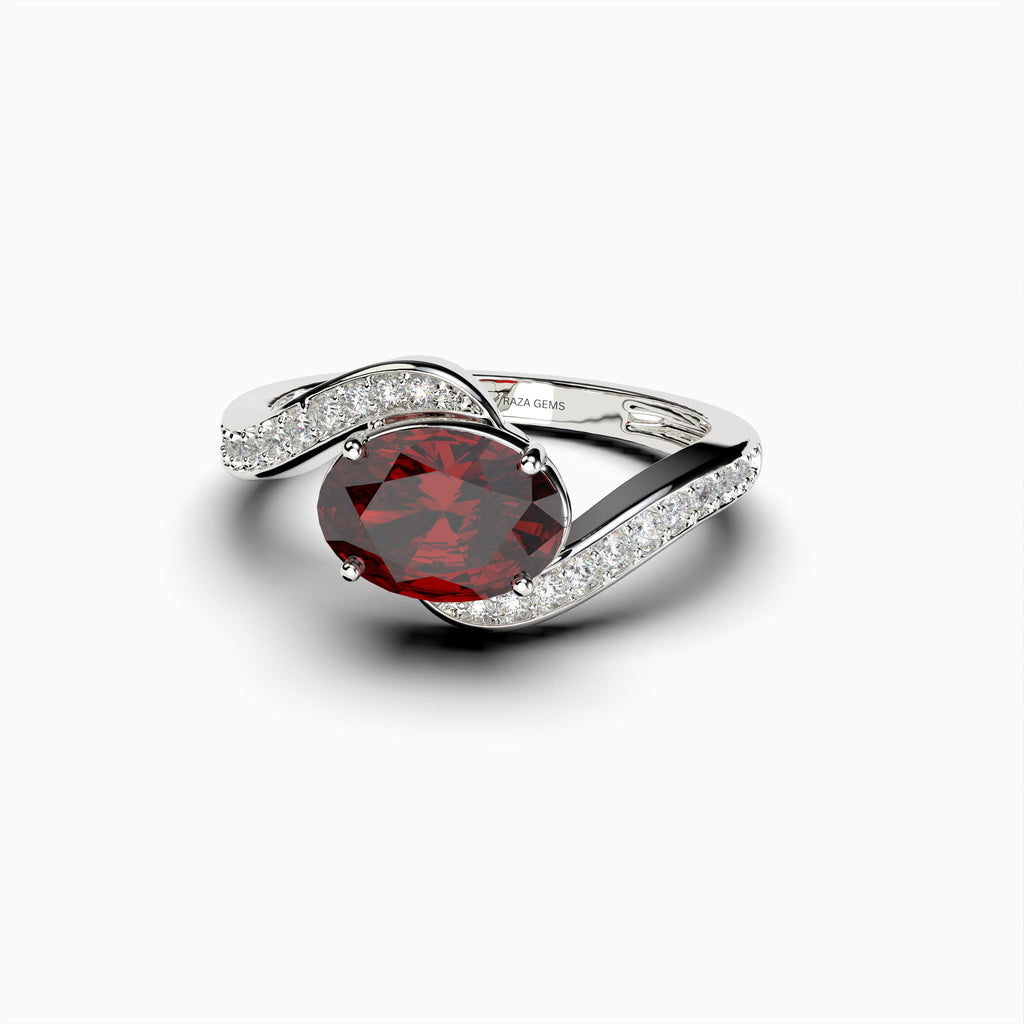 Red Spinel Ring in Natural Stone - Ayla