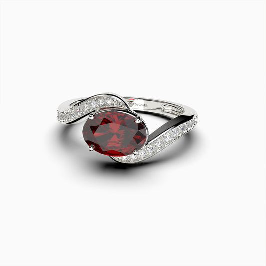 Red Spinel Ring in Natural Stone - Ayla