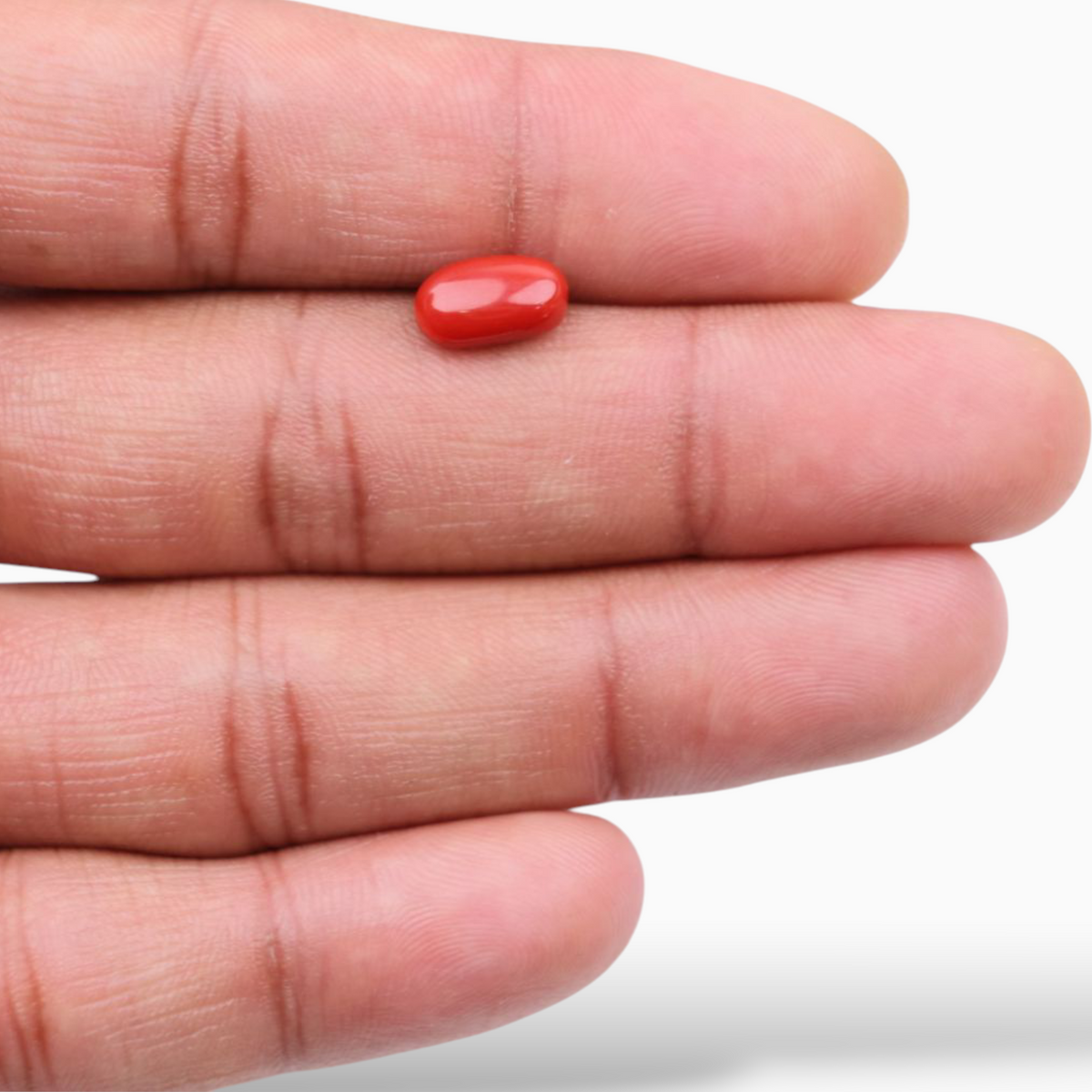 Buy Red Coral Mooga Stone 2.44 Carats In Oval Cabochon Shape 10.3x6mm Size