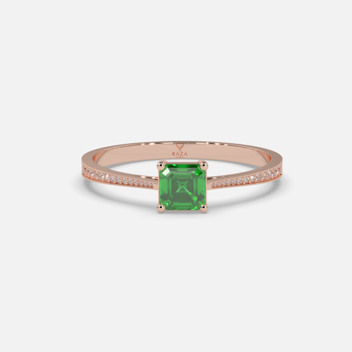 Reem Emerald Ring 18k Rose Gold