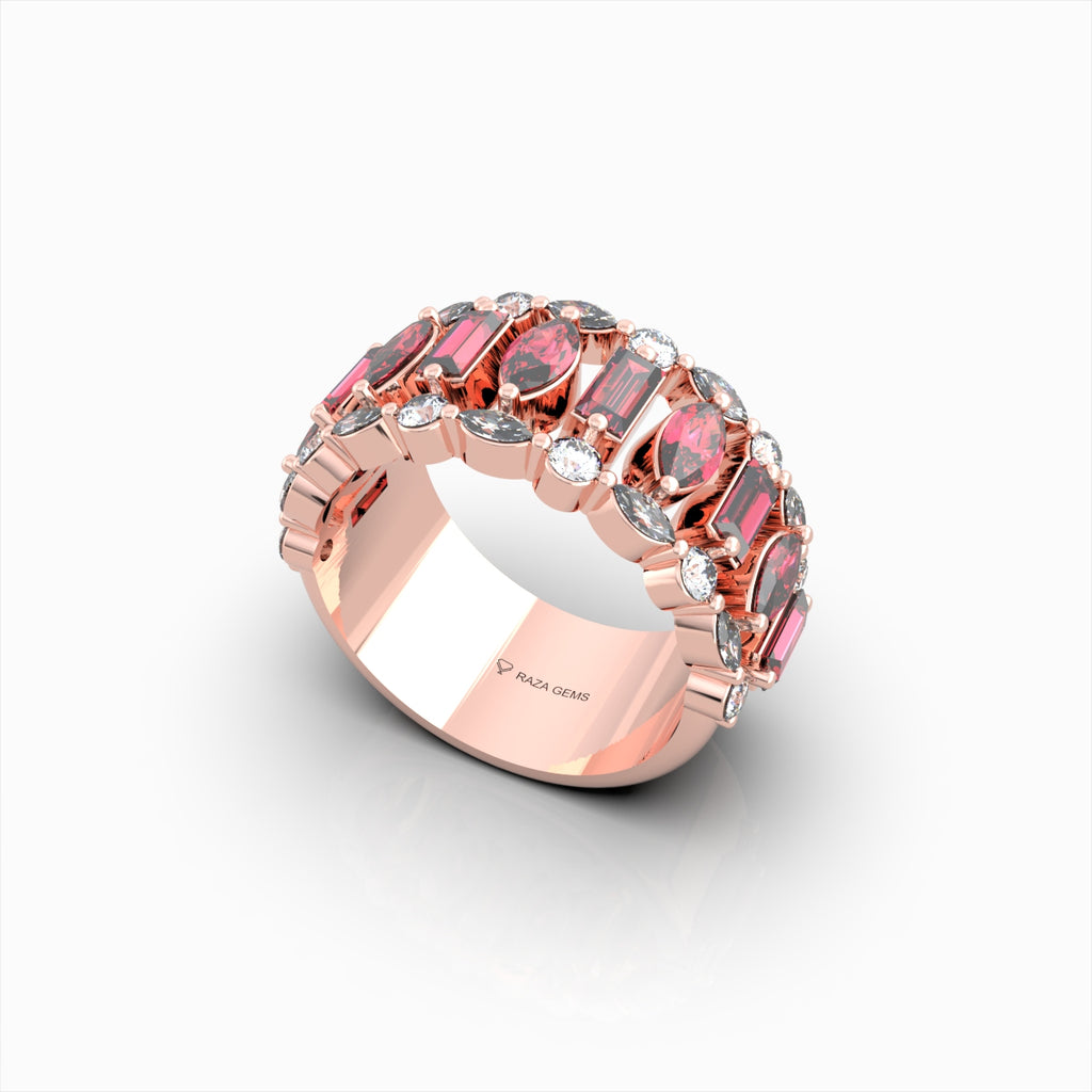 Natural Ruby Ring With Diamonds - Kaeli
