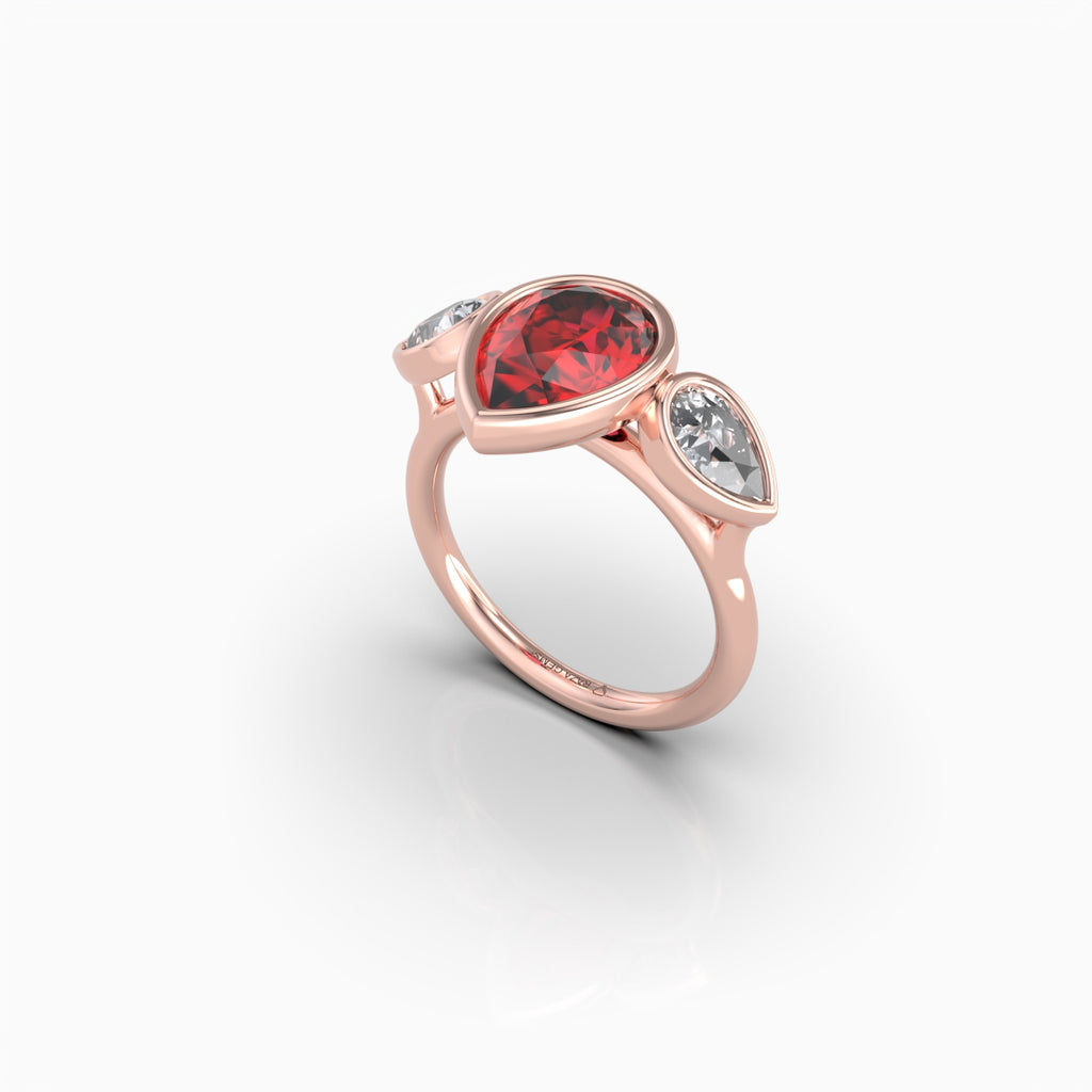 Natural Ruby Ring with Natural Diamonds