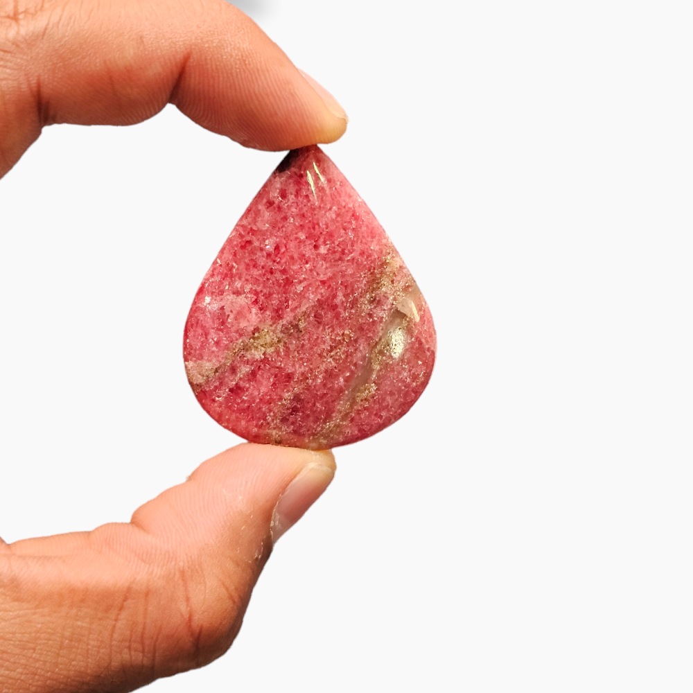 Rhodonite Stone in 96.80 Carats with 46 by 37 MM Size Pear Cut