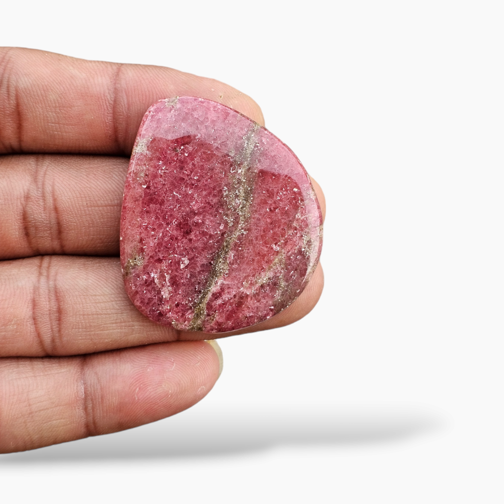 Rhodonite Stone Fancy Cut in 108.05 Carats with 36 by 44 MM