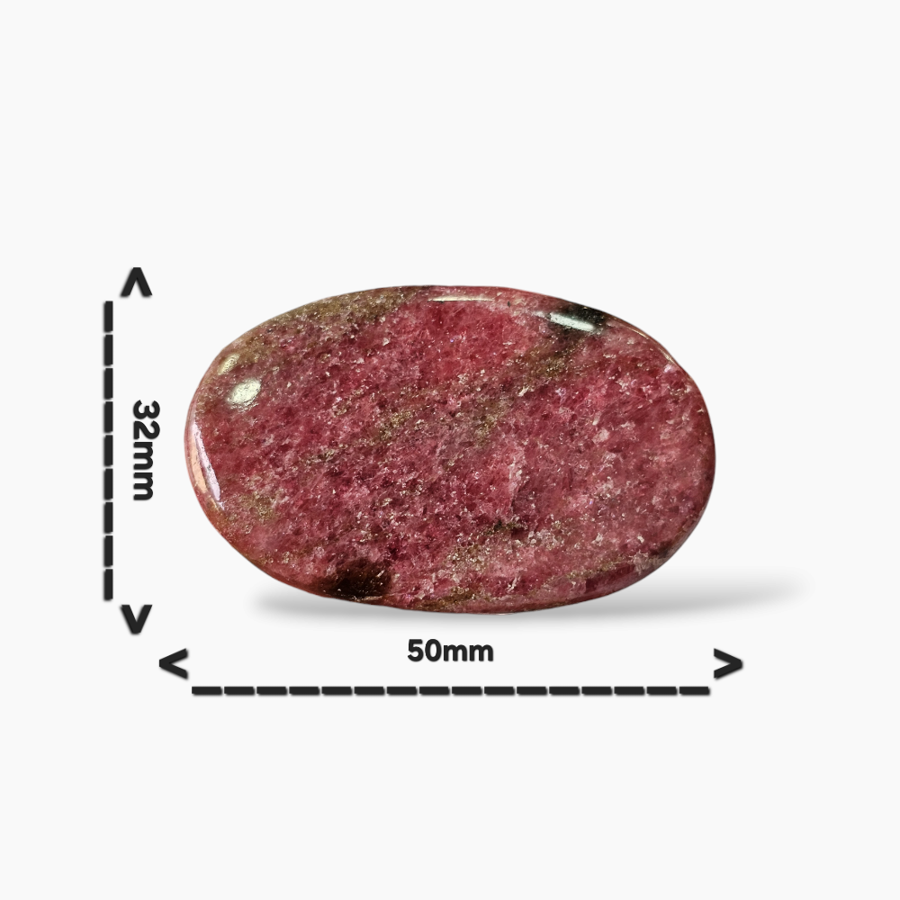 Rhodonite Stone in 117.79 Carats with 50 by 32 mm in Size Oval Cut
