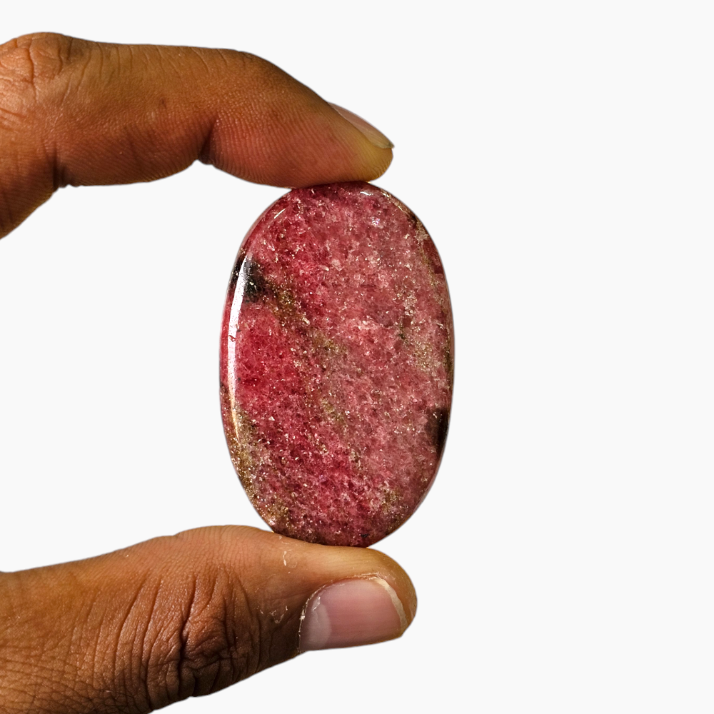 Rhodonite Stone in 117.79 Carats with 50 by 32 mm in Size Oval Cut