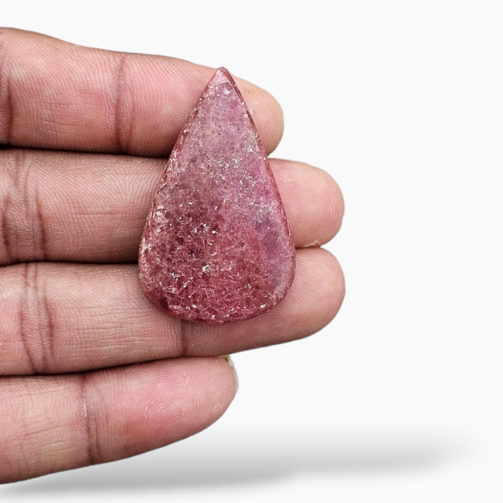 Rhodonite Stone in 61.34 Carats Weight with 25 by 41 mm Size