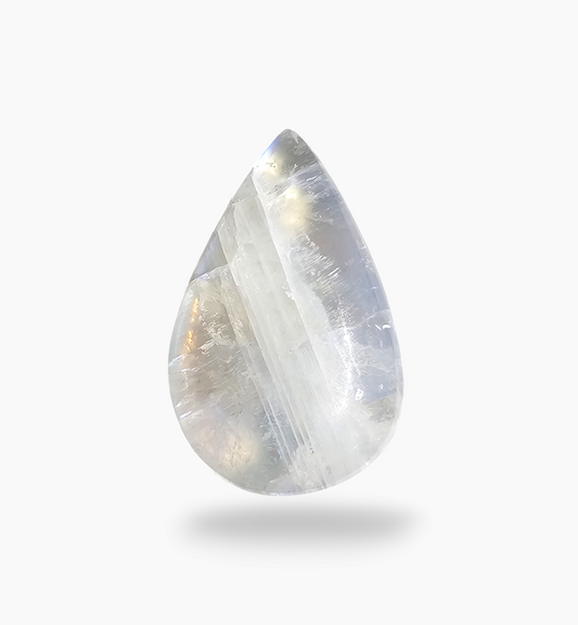 Natural Rainbow Moonstone 12.82 Carats Pear Cabochon Shape 20.2x14mm