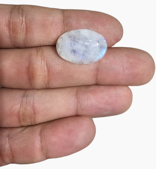 Natural Rainbow Moonstone 14.29 Carats Oval Cabochon Shape 20.2x14.8mm