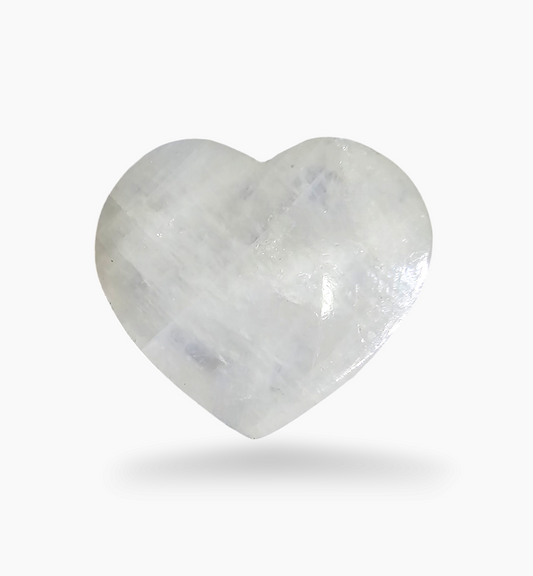 Natural Rainbow Moonstone Gemstone 23.32 Carats Heart Cabochon Shape 25x22mm