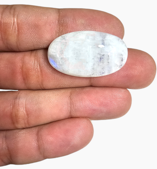 Natural Rainbow Moonstone Gemstone 37.05 Carats Oval Cabochon Shape 30x18.4mm