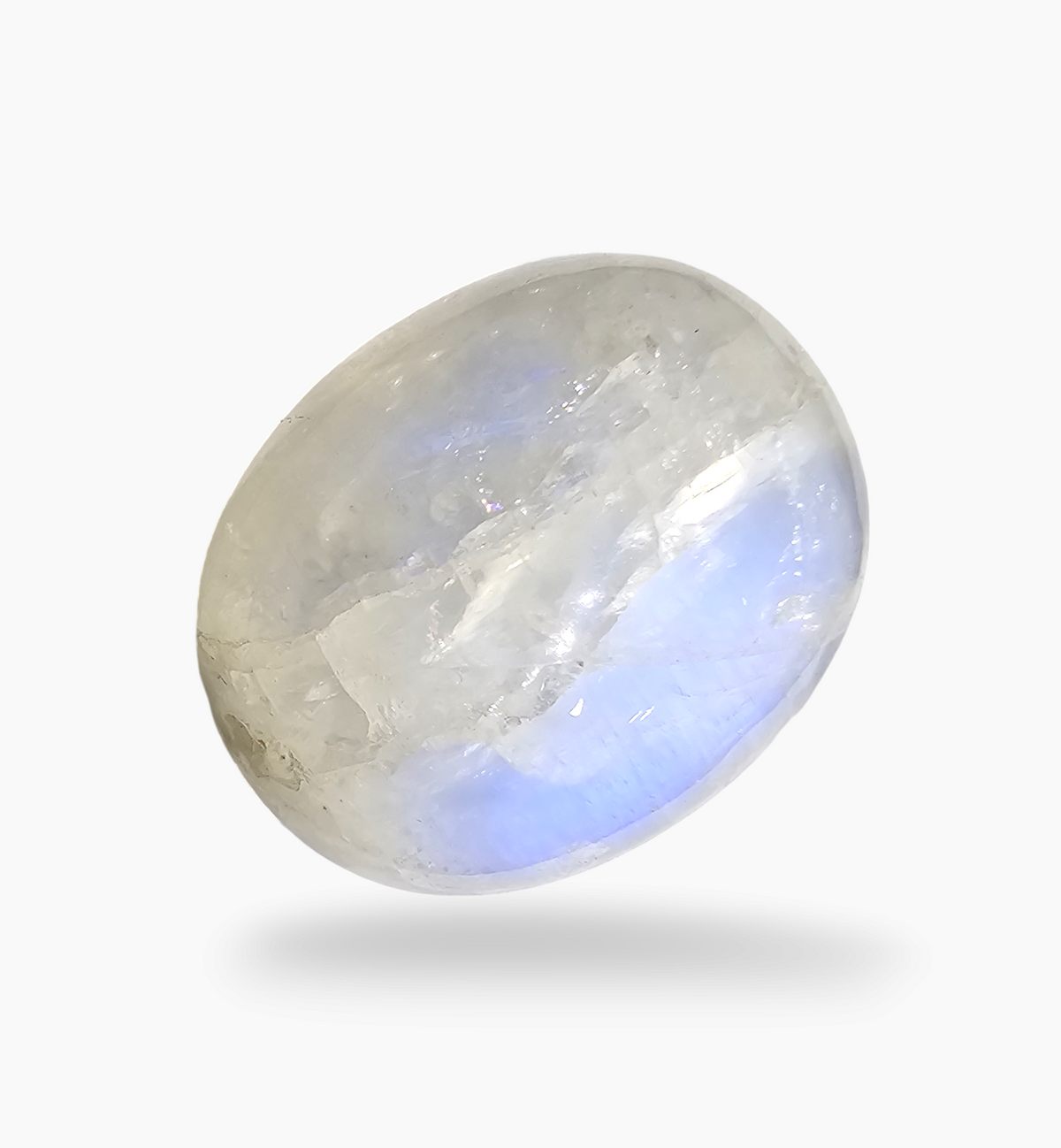 Natural Rainbow Moonstone Gemstone 42.65 Carats Oval Cabochon Shape 25x20.5mm