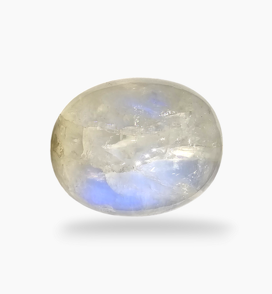 Natural Rainbow Moonstone Gemstone 42.65 Carats Oval Cabochon Shape 25x20.5mm