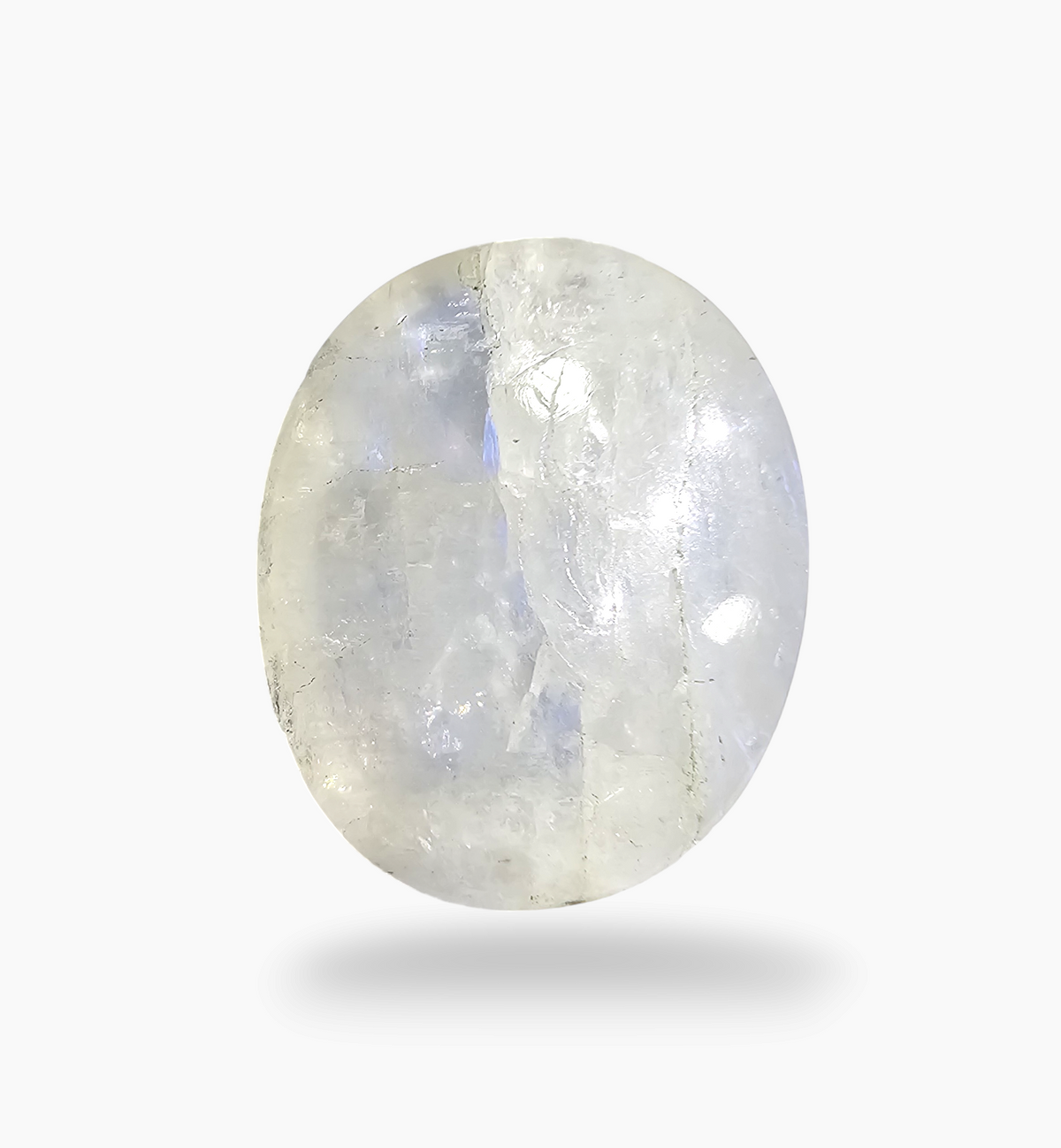 Natural Rainbow Moonstone Gemstone 42.65 Carats Oval Cabochon Shape 25x20.5mm