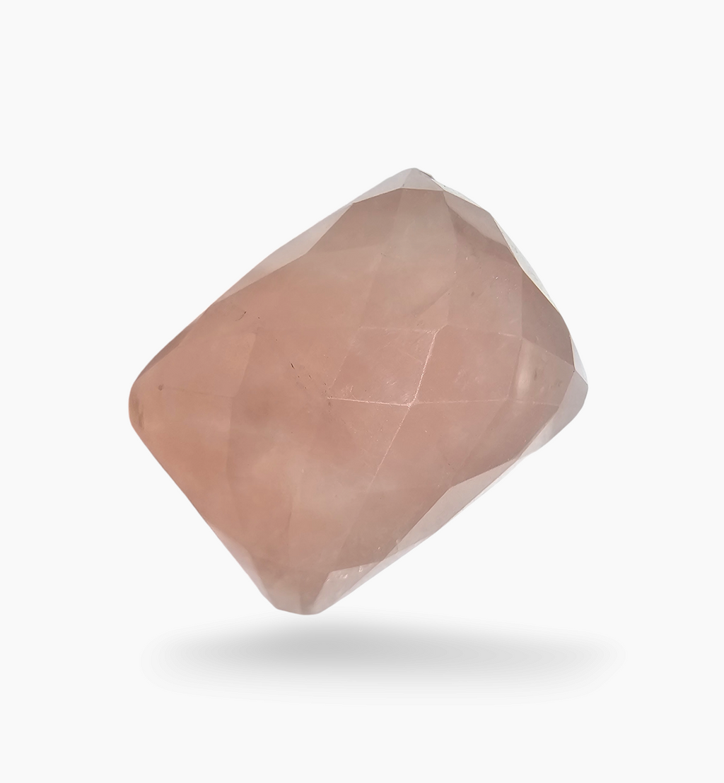 Natural Rose Quartz Stone 51.62 Carats Emerald Cut Shape Size 25x20mm