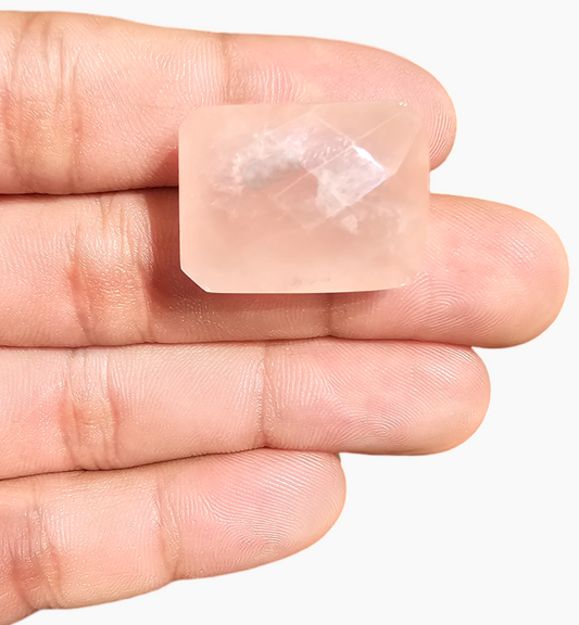 Natural Rose Quartz Stone 51.62 Carats Emerald Cut Shape Size 25x20mm