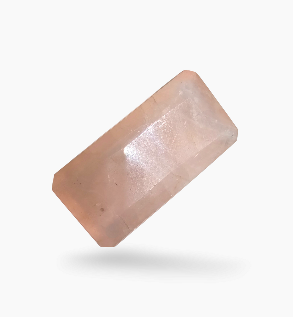 Natural Rose Quartz Stone 51.65 Carats Emerald Cut Shape Size 35x17.5mm
