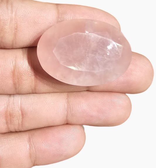 Natural Rose Quartz Stone 74.85 Carats Oval Shape Size 35x25mm