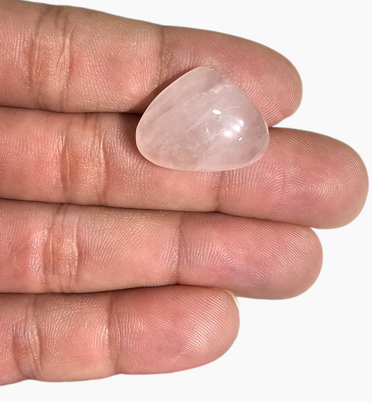 Natural Rose Quartz Stone 23.28 Carats Pear CabochonShape Size 25x18mm