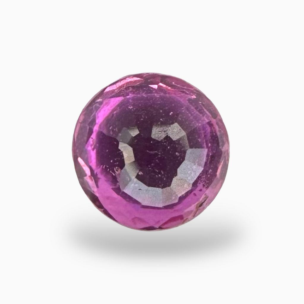 Round Pink Sapphire Stone Round Cut 1.7 Carats 7 mm