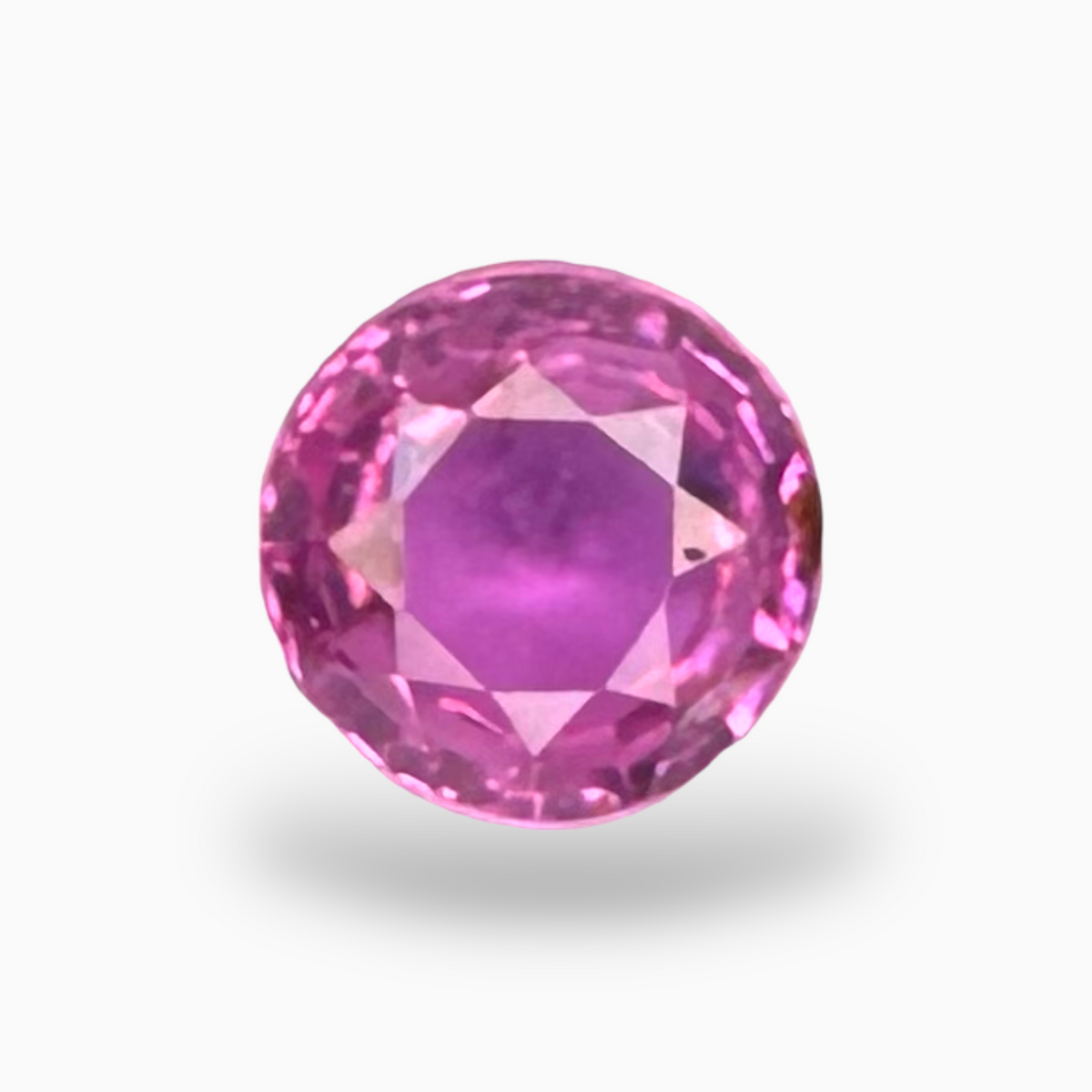 Round Pink Sapphire Stone Round Cut 1.7 Carats 7 mm