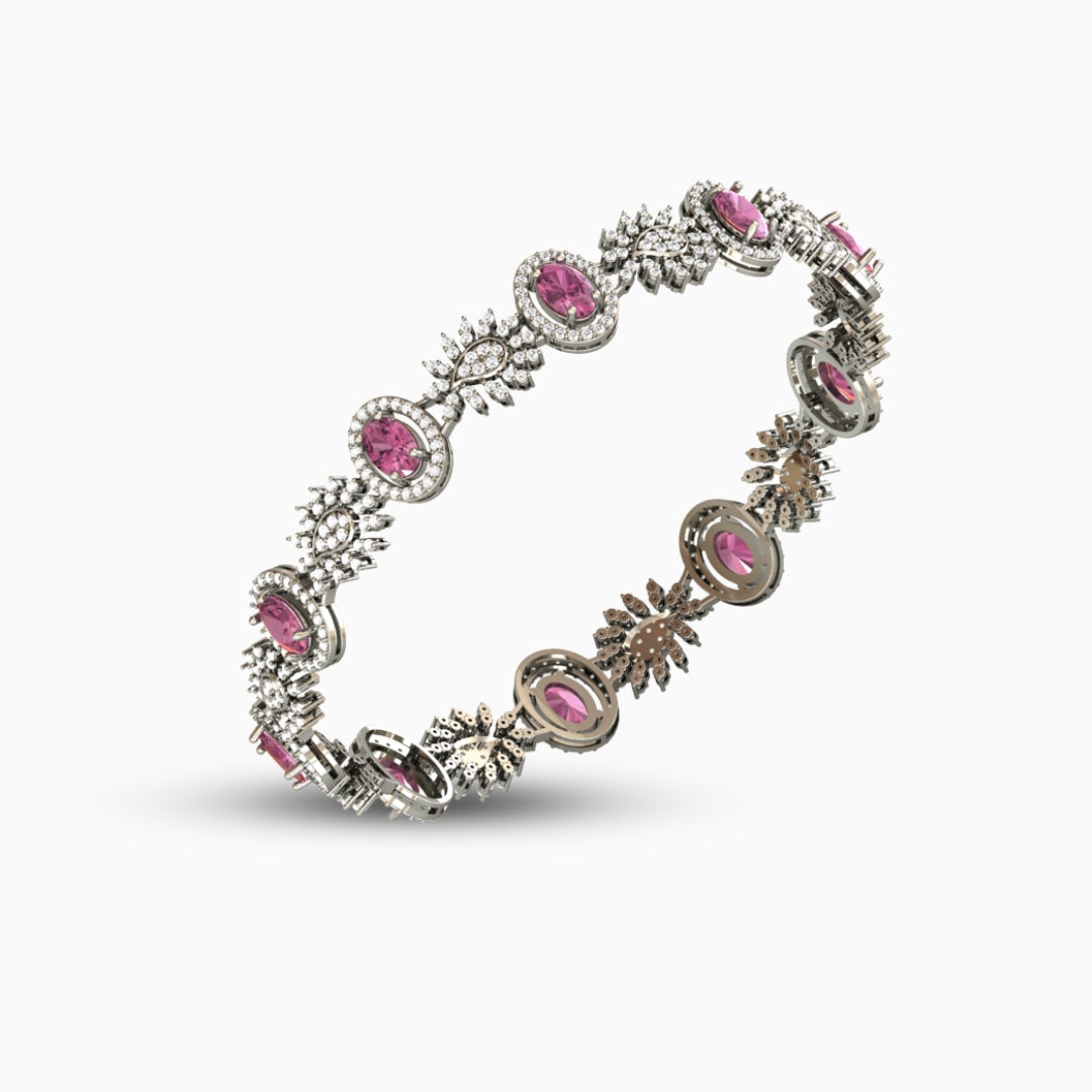 Rubellite Tourmaline Bangles - Zoya - Silver 925