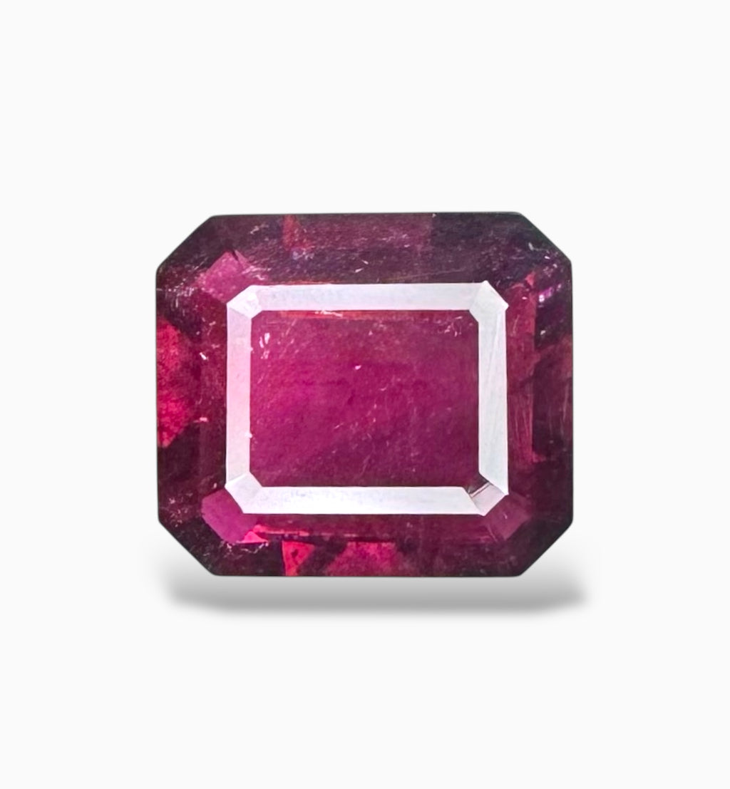 Rubellite Tourmaline Stone 10.47 Carats 15.6 X 12.8 mm Emerald Cut