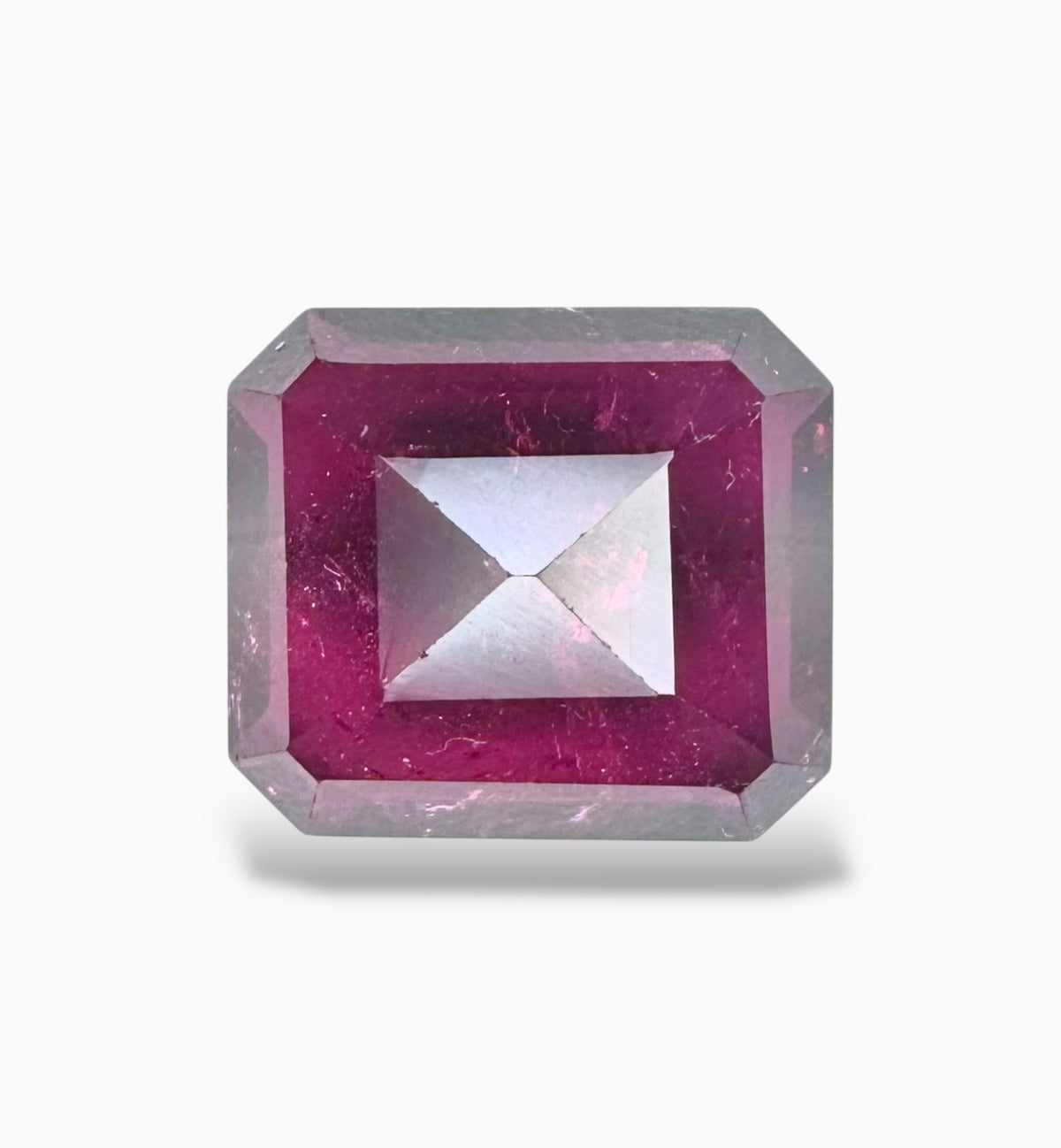 Rubellite Tourmaline Stone 10.47 Carats 15.6 X 12.8 mm Emerald Cut