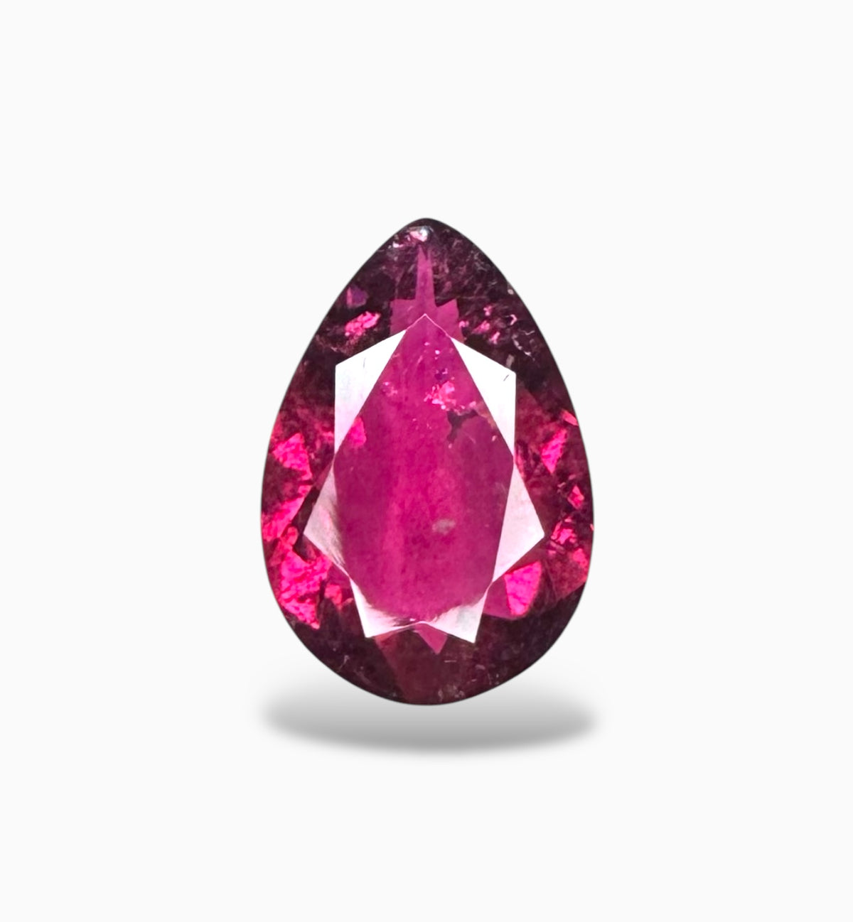 Rubellite Tourmaline Stone 11.12 Carats 19.7 X 13.5 mm Pear Cut