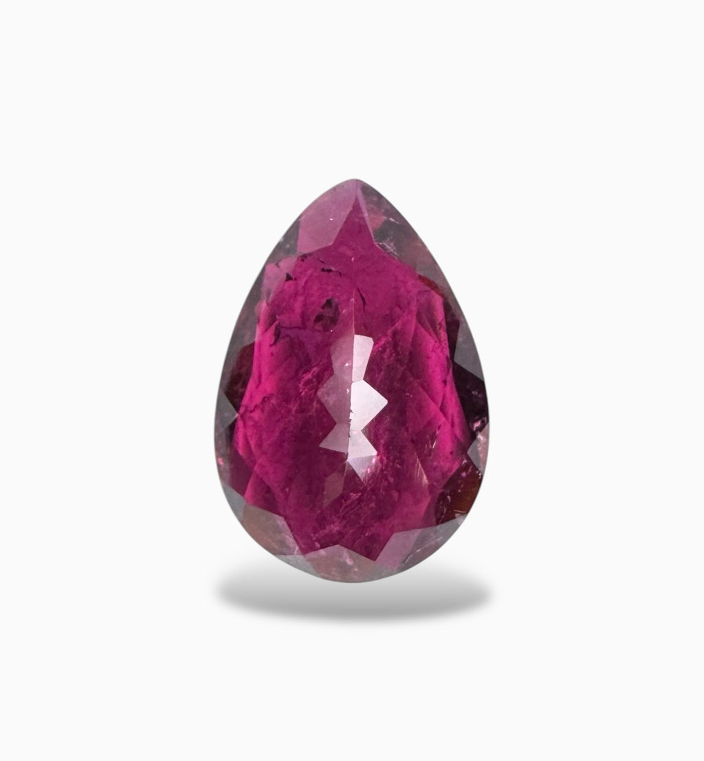 Rubellite Tourmaline Stone 11.12 Carats 19.7 X 13.5 mm Pear Cut