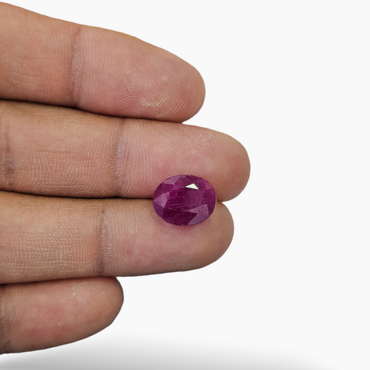 Ruby in Pink Color Oval Shape with 8.14 Carats for Sale