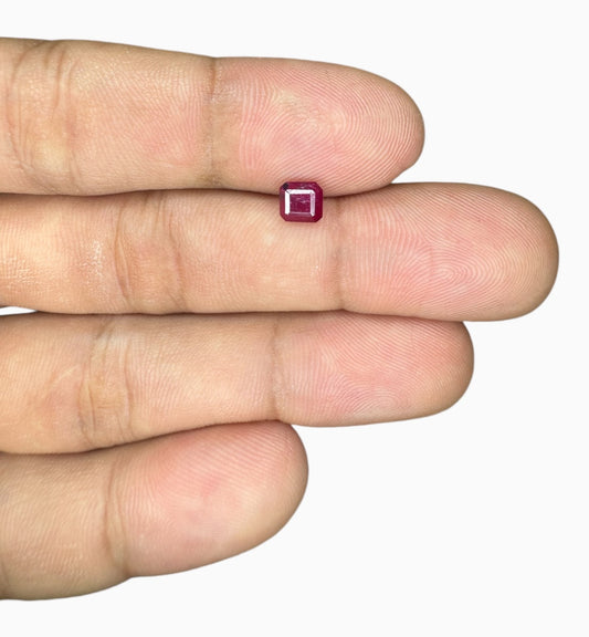 Natural ruby Stone 0.90 Carats Asscher Cut Shape 5x5mm