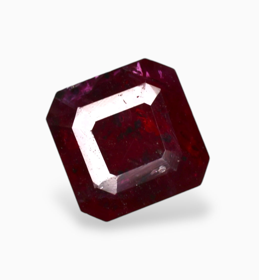 Natural ruby Stone 1.33 Carats Asscher Cut Shape 5.7x5.7mm