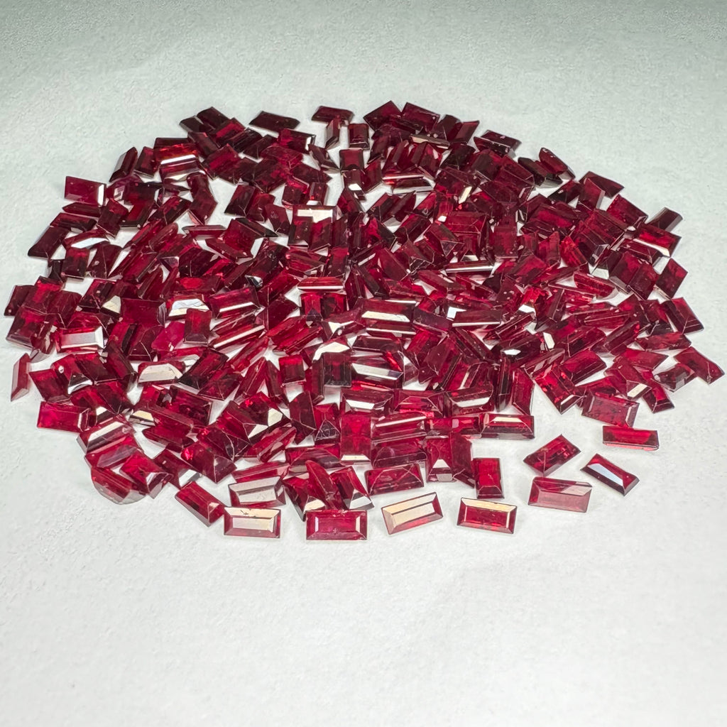 Natural Ruby Baguettes 3x1.5mm,4x2 mm, 5 X 2.5 mm  From Mozambique (Pigeon Blood)