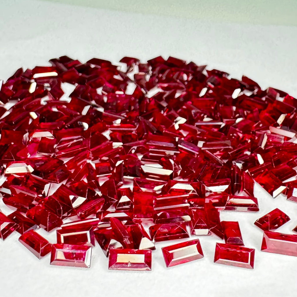 Natural Ruby Baguettes 3x1.5mm,4x2 mm, 5 X 2.5 mm  From Mozambique (Pigeon Blood)