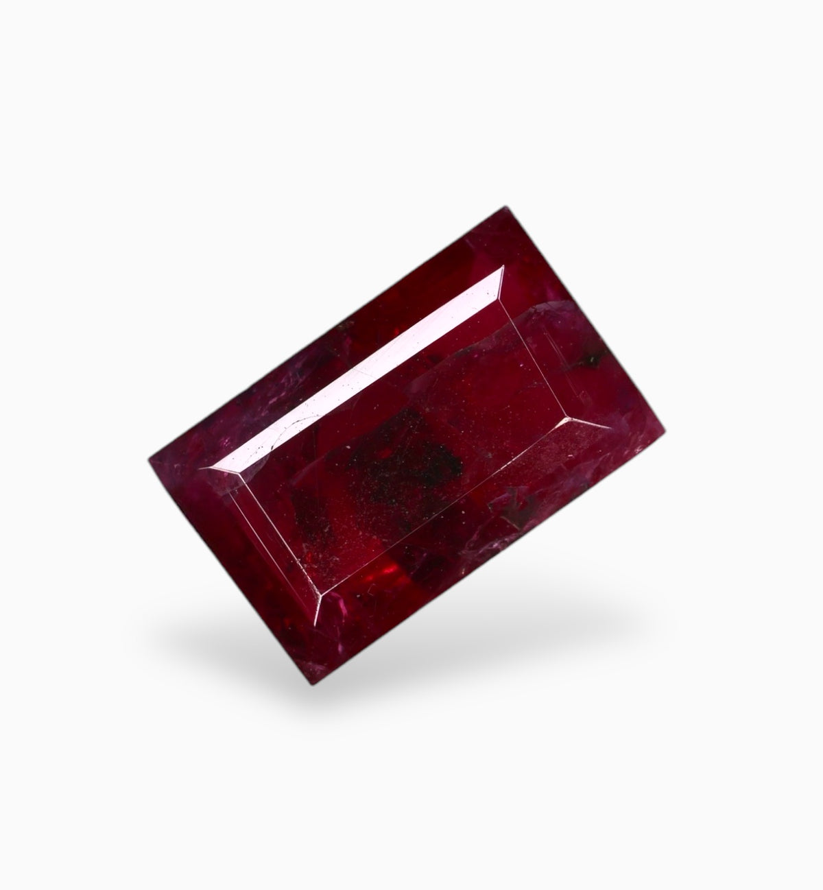 Natural ruby Stone 0.78 Carats Baguette Shape 6.5x4mm