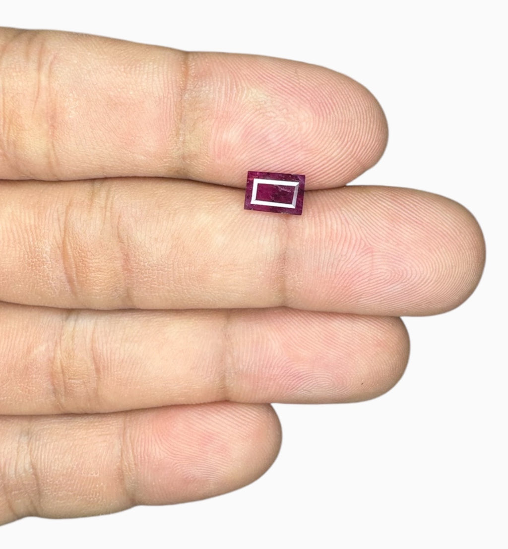 Natural ruby Stone 1.40 Carats Baguette Shape 7.3x5mm