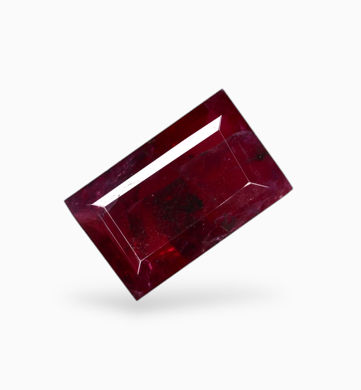 Natural ruby Stone 1.68 Carats Baguette Shape 8.5x5.5mm