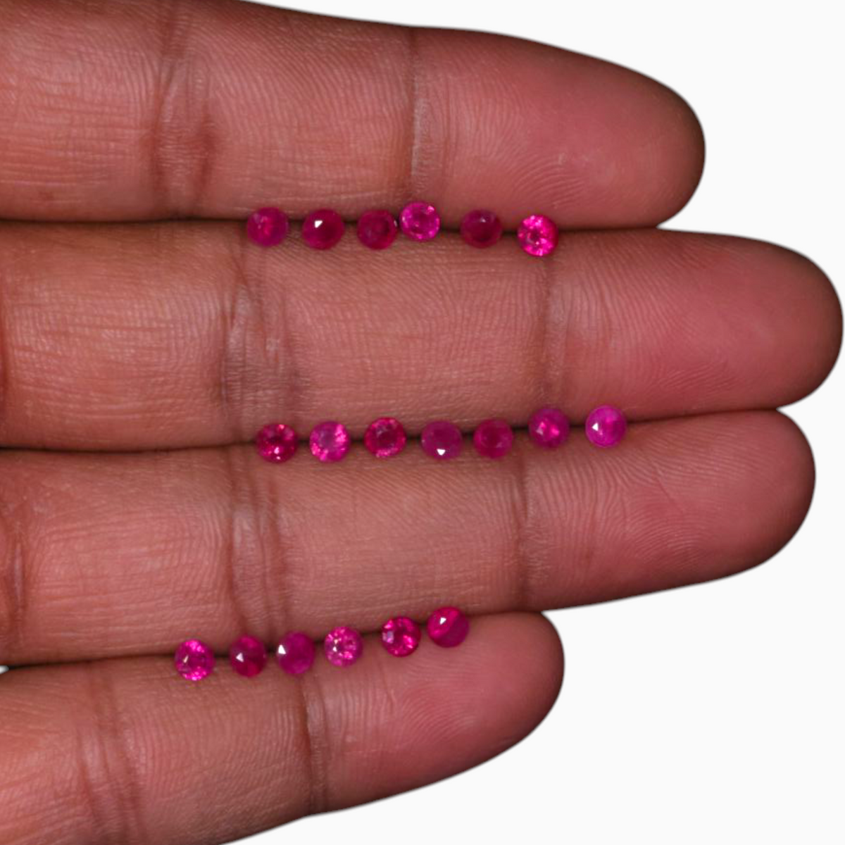 Ruby Crystals  Round Shape 21.35 Carats Size 3.5mm