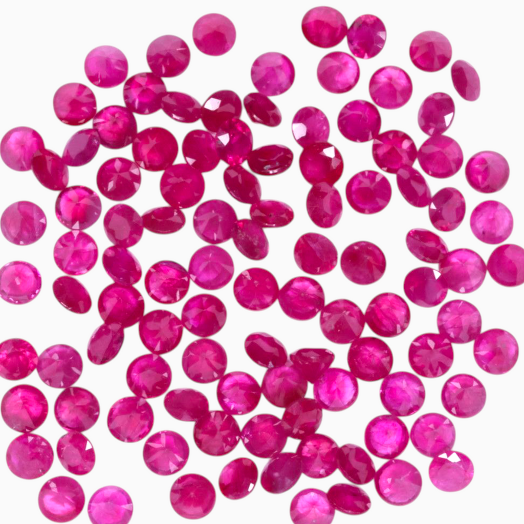 Ruby Crystals  Round Shape 21.35 Carats Size 3.5mm