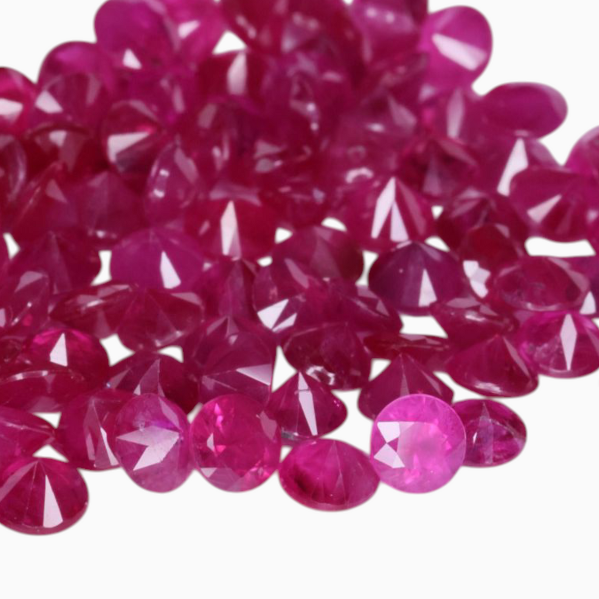 Ruby Crystals  Round Shape 21.35 Carats Size 3.5mm