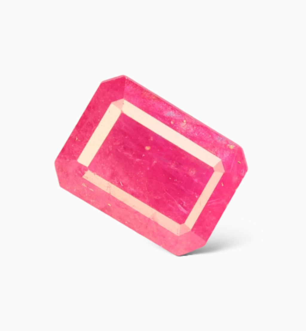 Natural Ruby Stone 2.20 Carats Emerald Cut Shape Mozambique Origin Size 8x6mm