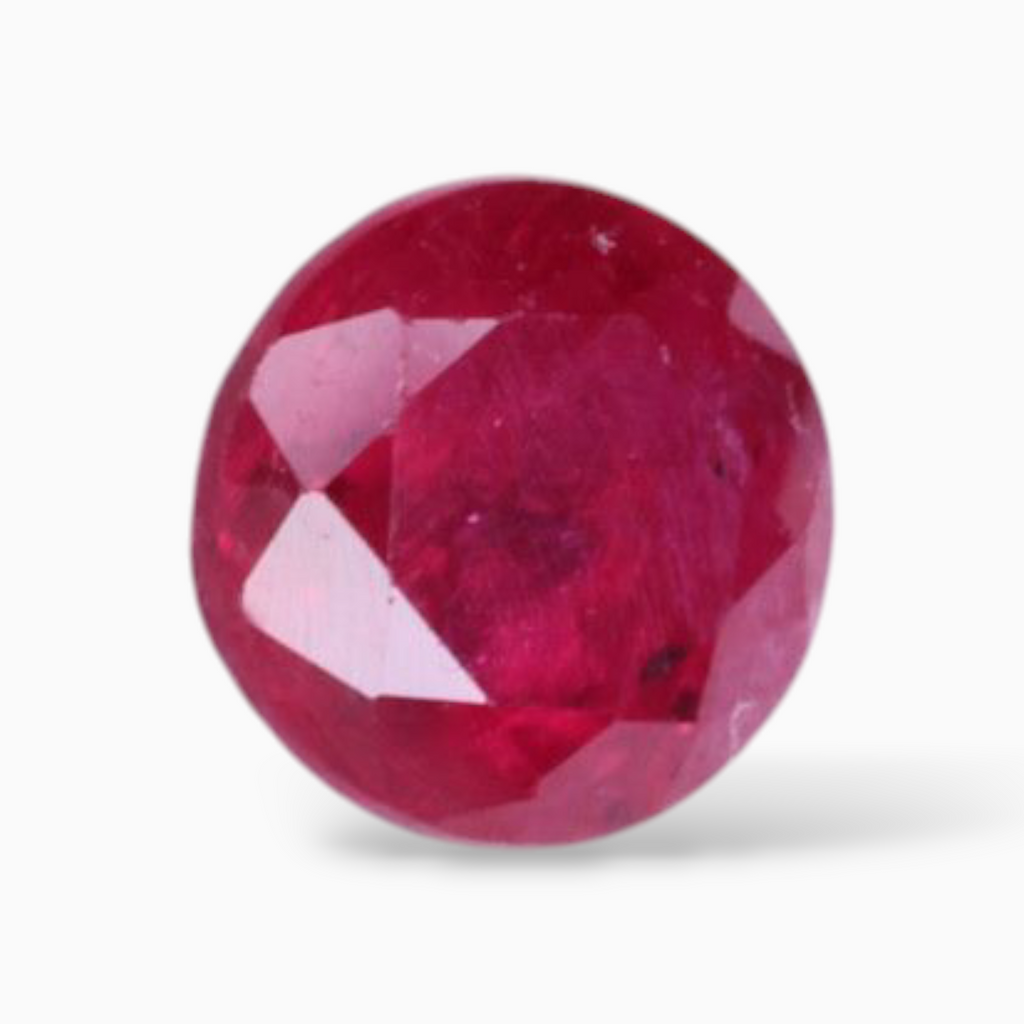 Ruby Gemstone In Round Shape 0.70 Carats 4.6mm Size