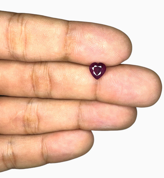 Natural ruby Stone 1.43 Carats Heart Shape 6.8x6.8mm